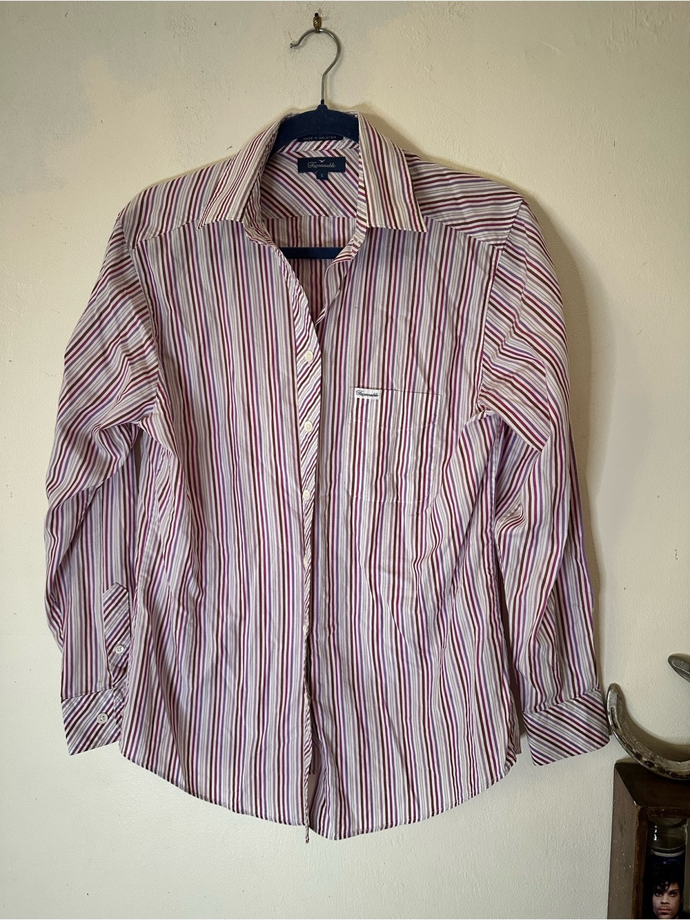 Faconnable Women’s Striped Button Down Dress Shirt Size Small